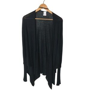 CJ Banks Poncho Cardigan Women's Size Large Black Long Sleeve